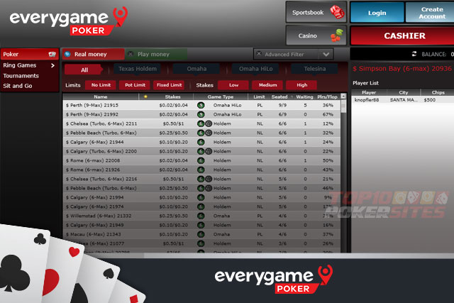 Everygame Poker Screenshots
