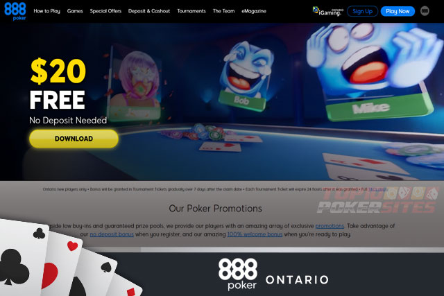 screenshot 888poker Ontario