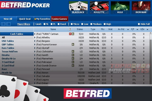 screenshot Betfred Poker