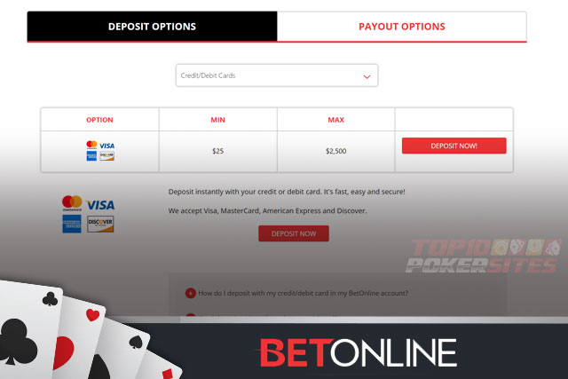 BetOnline Poker Опции банкинга