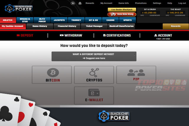 Black Chip Poker Banking Options