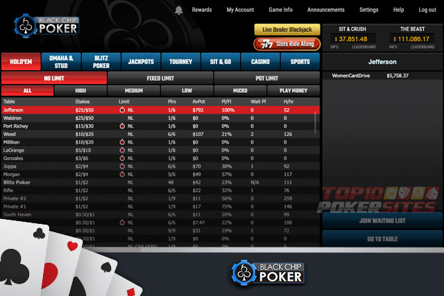 screenshot Black Chip Poker
