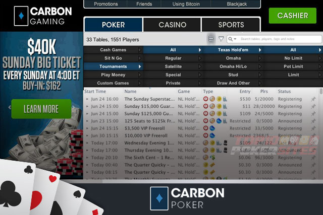 Carbon Poker Tournaments