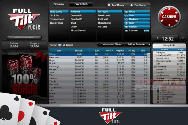 screenshot Full Tilt Poker