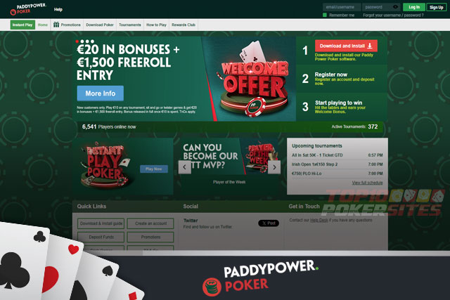 screenshot Paddy Power Poker