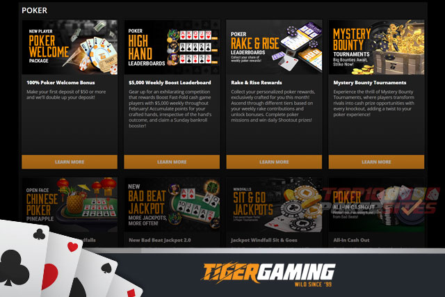 TigerGaming Poker Promotions