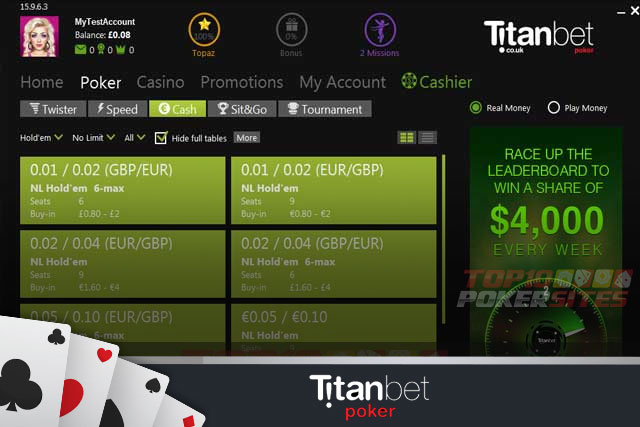 screenshot Titanbet Poker
